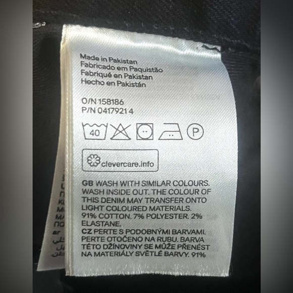 H&M Mens Jeans Size 34 Black NWT New Slim Leg - Picture 5 of 5